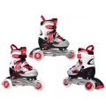 Inline korčule,  Sada 4v1 27-30 Červené