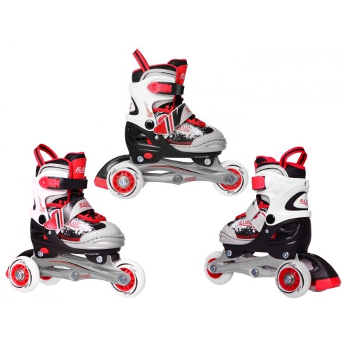 Inline korčule,  Sada 4v1 27-30 Červené