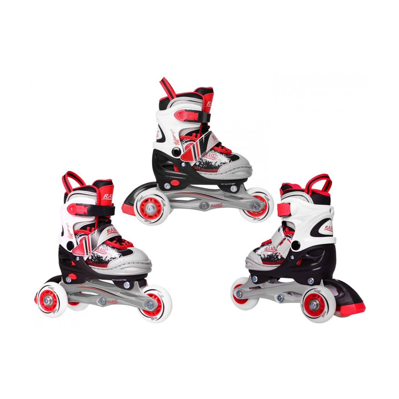Inline korčule,  Sada 4v1 27-30 Červené