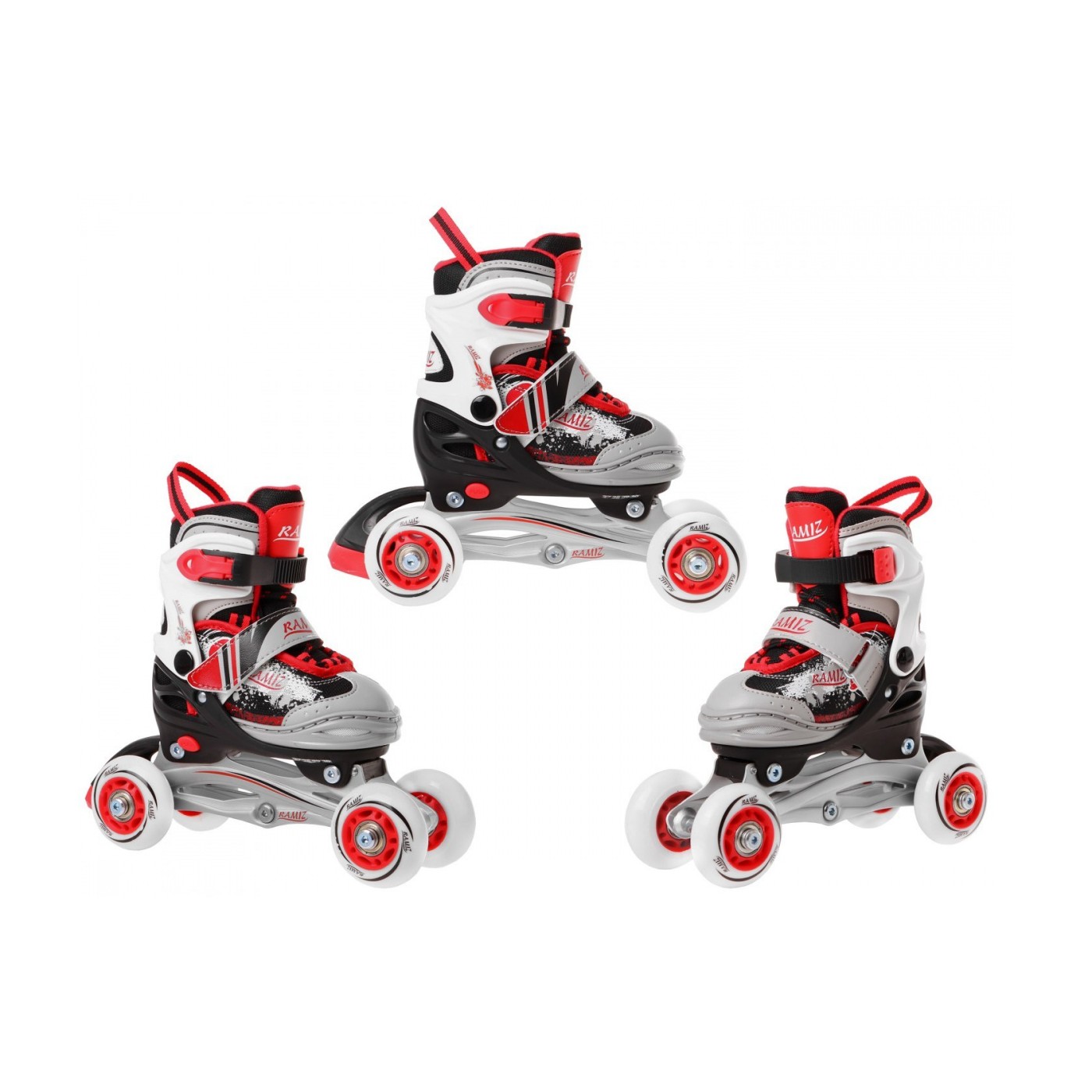 Inline korčule,  Sada 4v1 27-30 Červené