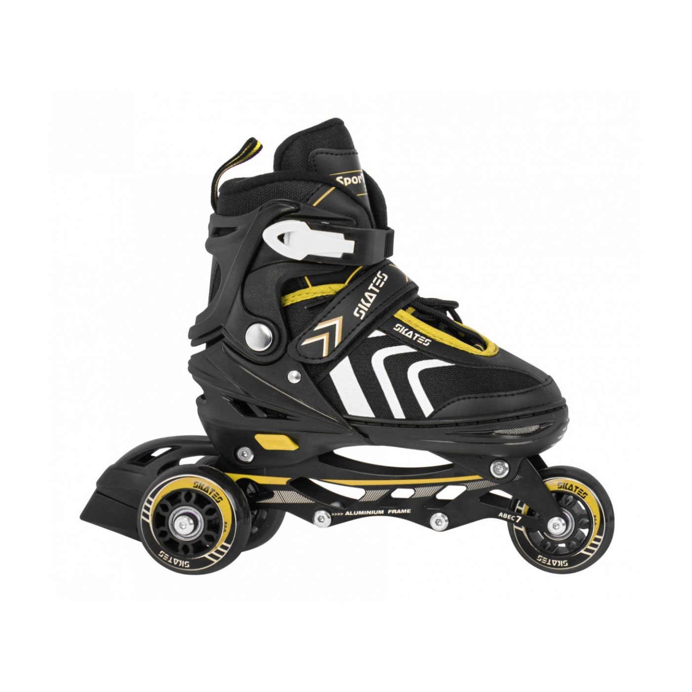 Sada 4v1 dvojradové korčule pre deti Veľkosť 29-33 Žltý