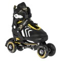 Sada 4v1 dvojradové korčule pre deti Veľkosť 29-33 Žltý