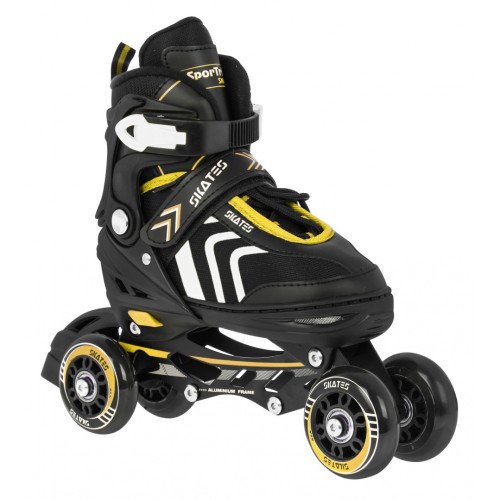 Sada 4v1 dvojradové korčule pre deti Veľkosť 29-33 Žltý