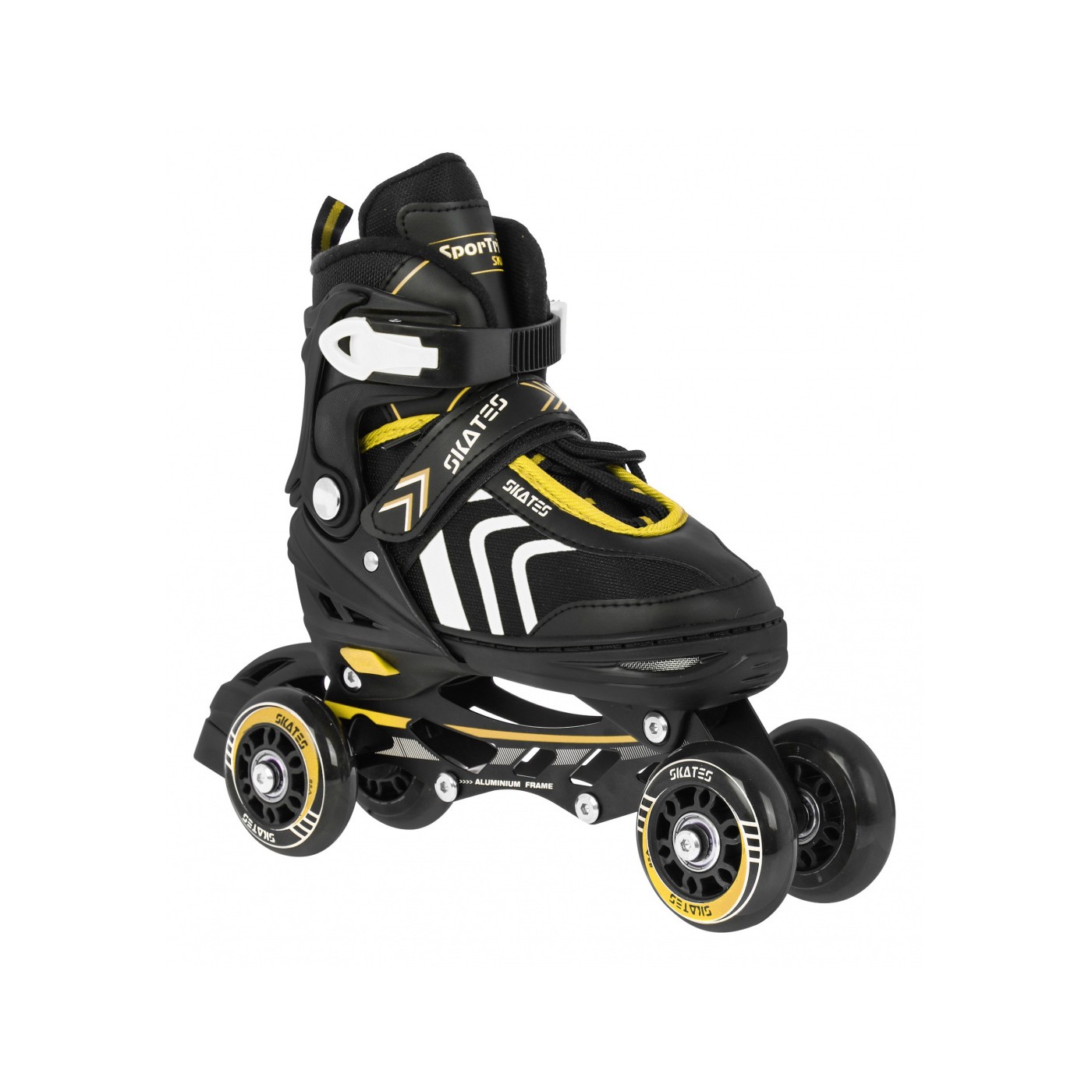 Sada 4v1 dvojradové korčule pre deti Veľkosť 29-33 Žltý