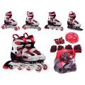 Korčule, inline korčule, Sada 4v1 30-33 Červené