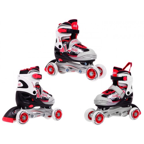 Korčule, inline korčule, Sada 4v1 30-33 Červené
