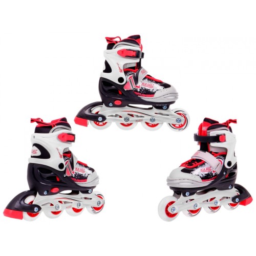 Korčule, inline korčule, Sada 4v1 30-33 Červené
