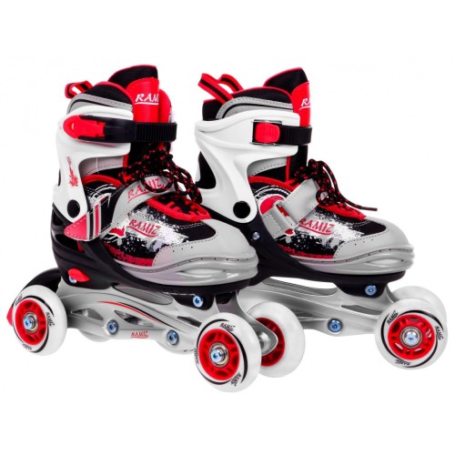 Korčule, inline korčule, Sada 4v1 30-33 Červené