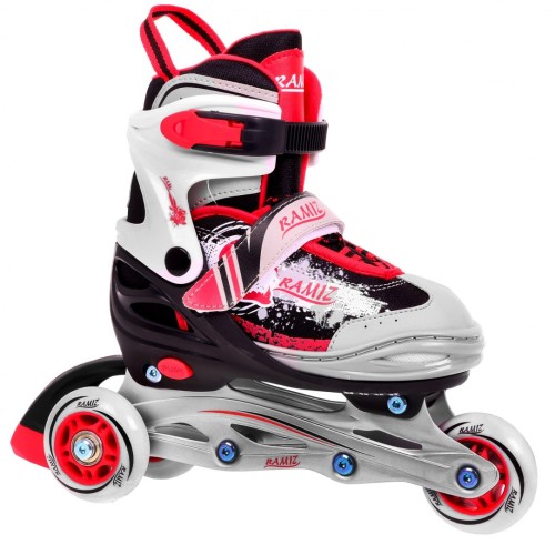 Korčule, inline korčule, Sada 4v1 30-33 Červené