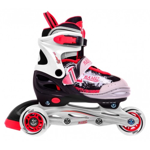 Korčule, inline korčule, Sada 4v1 30-33 Červené