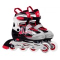 Korčule, inline korčule, Sada 4v1 30-33 Červené