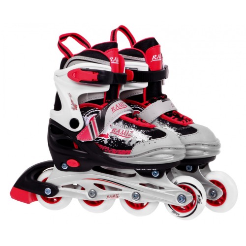 Korčule, inline korčule, Sada 4v1 30-33 Červené