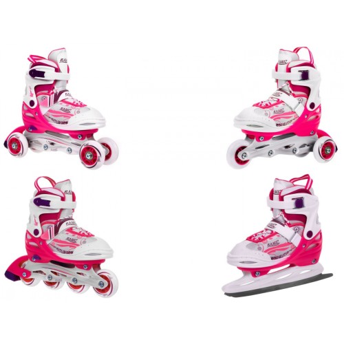 Korčule,  inline korčule, Sada 4v1 30-33 Ružové