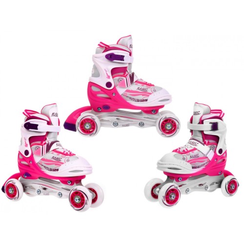 Korčule,  inline korčule, Sada 4v1 30-33 Ružové