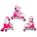 Korčule,  inline korčule, Sada 4v1 30-33 Ružové