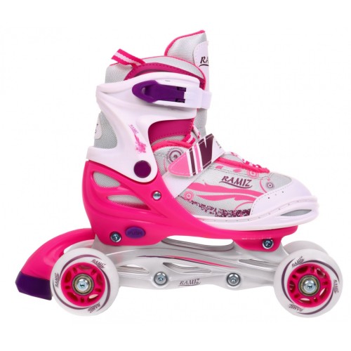 Korčule,  inline korčule, Sada 4v1 30-33 Ružové