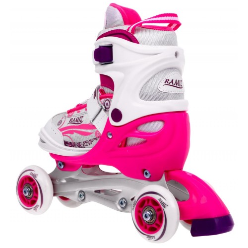 Korčule,  inline korčule, Sada 4v1 30-33 Ružové