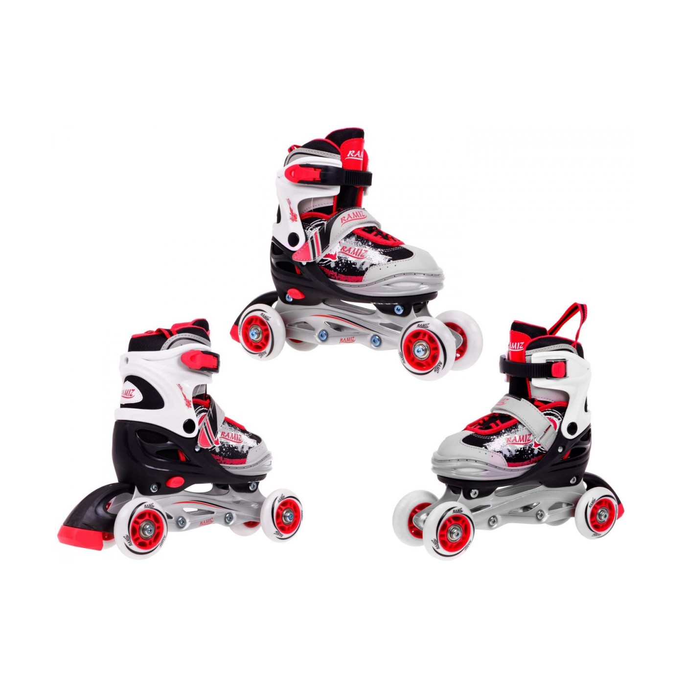 Korčule,  inlinekorčule, Sada 4v1 34-37 Červené
