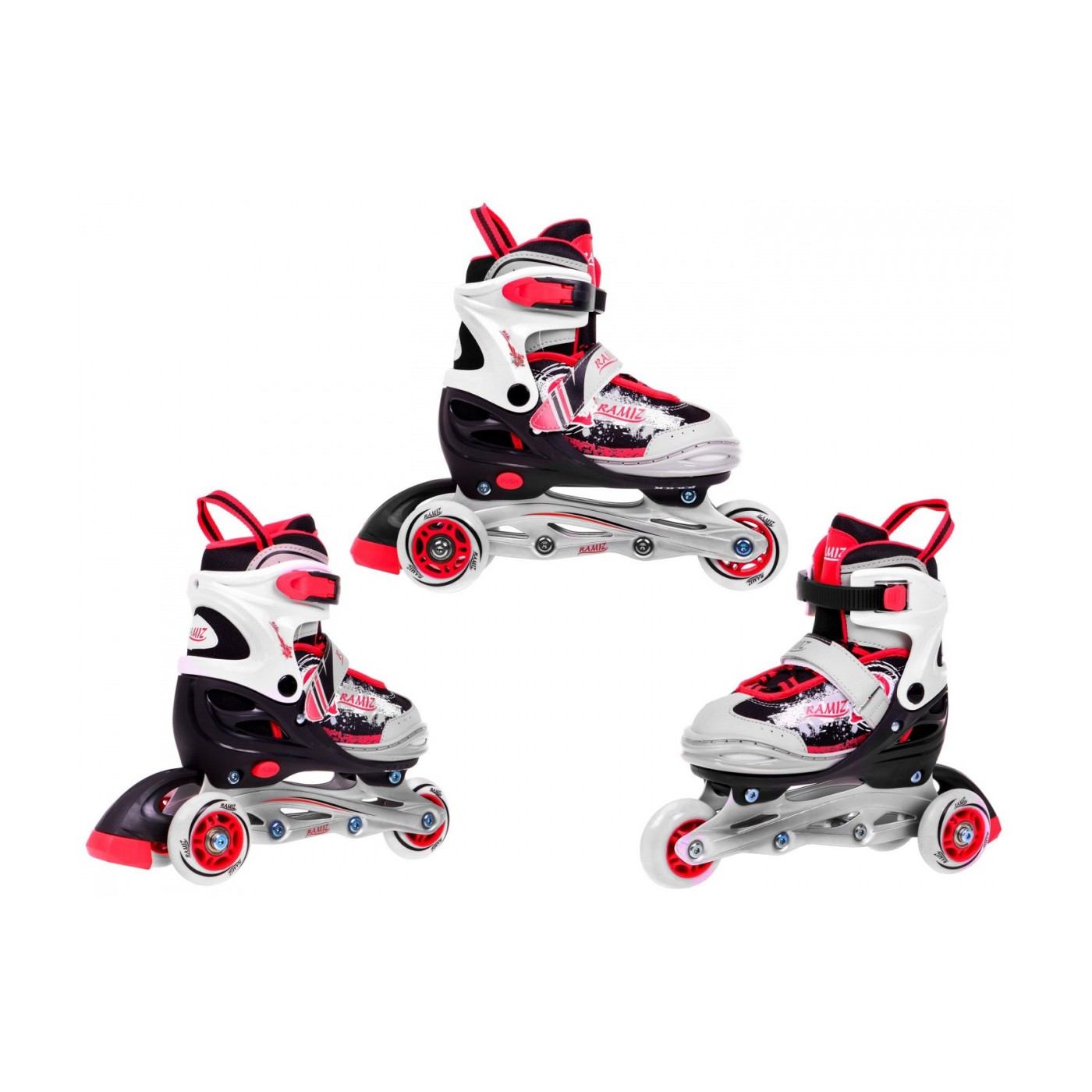 Korčule,  inlinekorčule, Sada 4v1 34-37 Červené