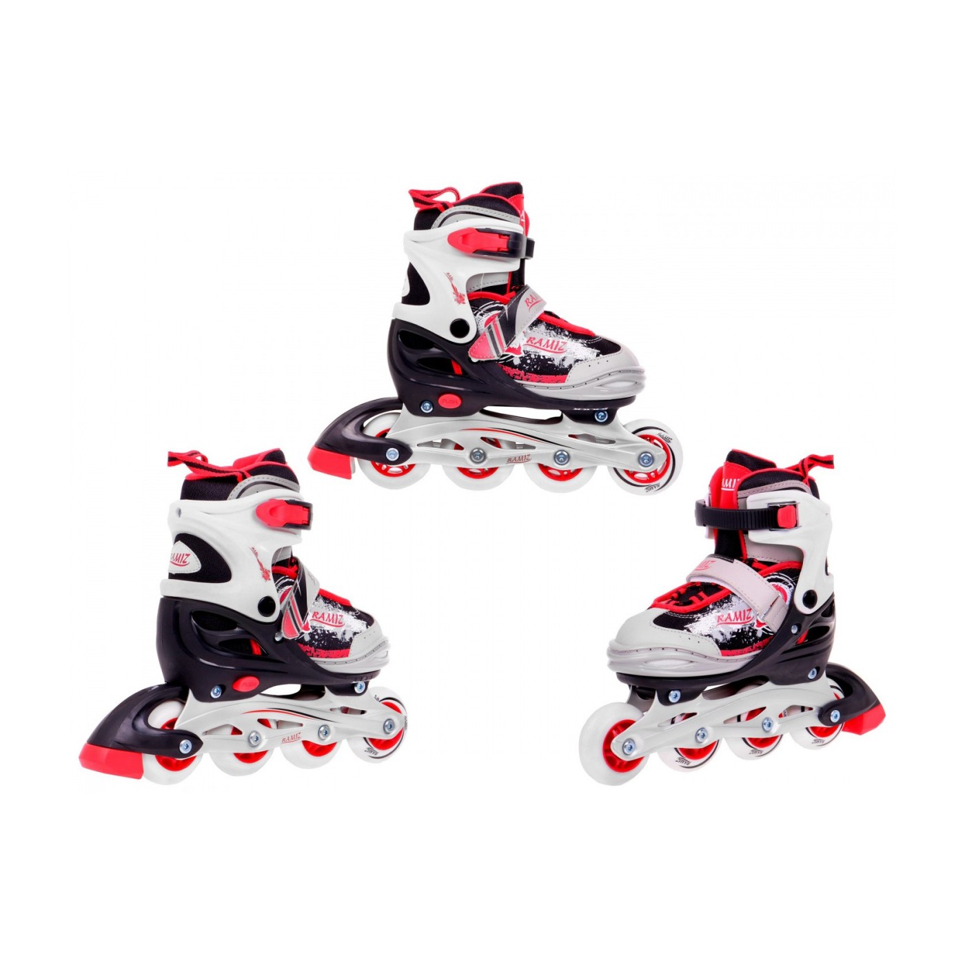 Korčule,  inlinekorčule, Sada 4v1 34-37 Červené