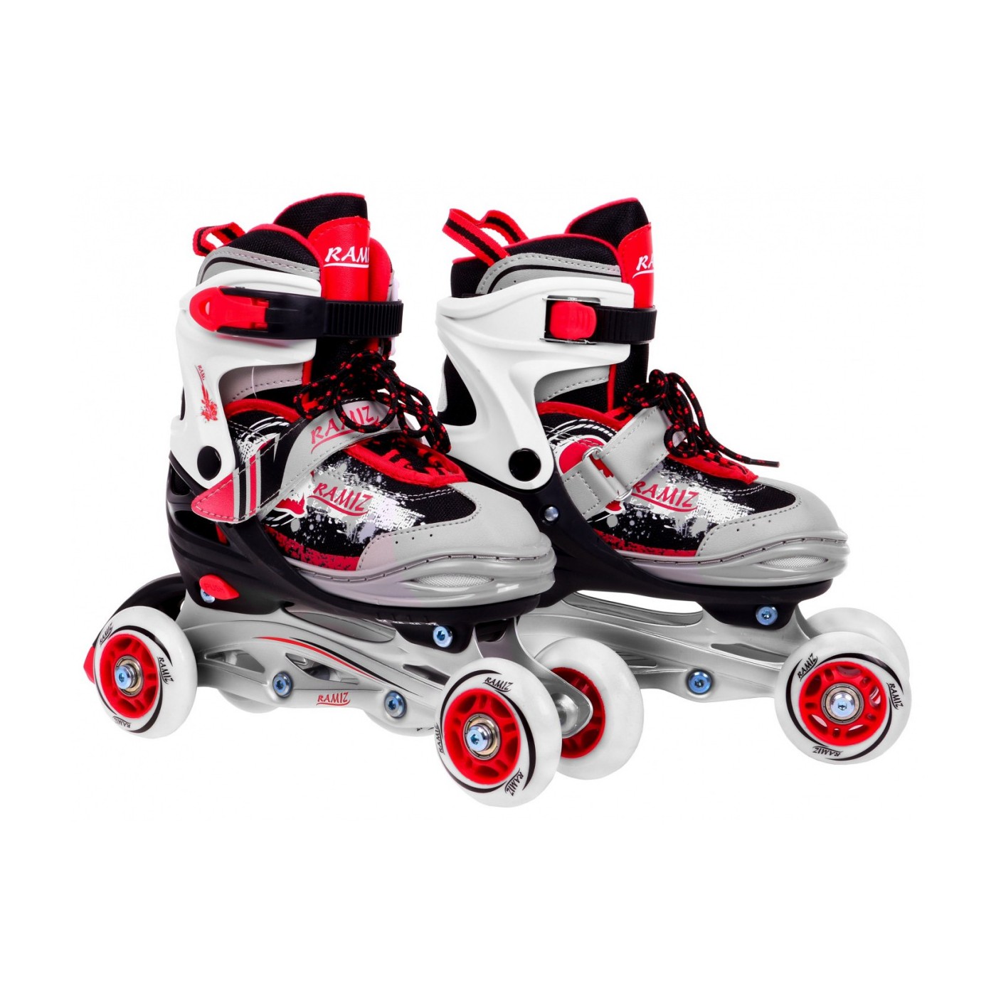 Korčule,  inlinekorčule, Sada 4v1 34-37 Červené