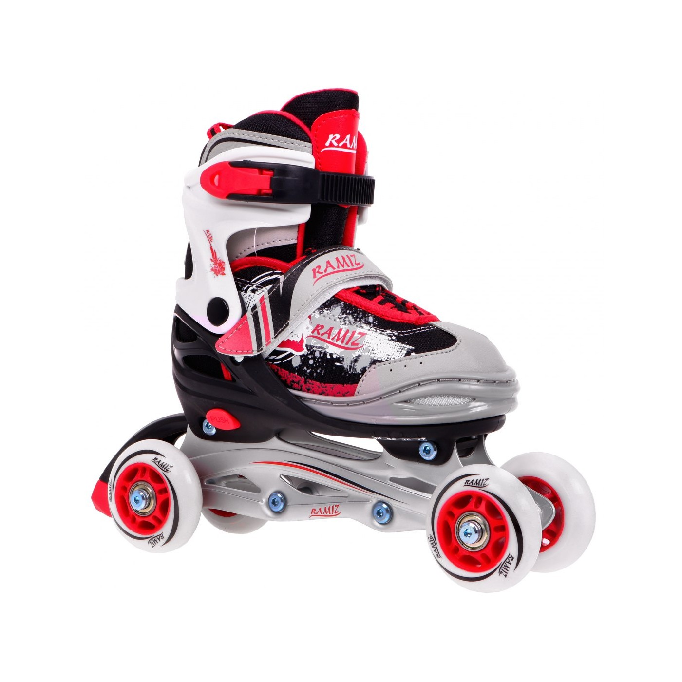 Korčule,  inlinekorčule, Sada 4v1 34-37 Červené