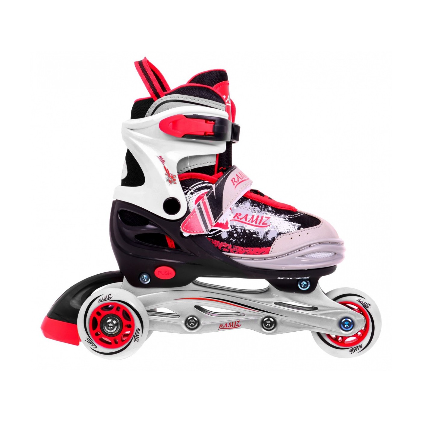 Korčule,  inlinekorčule, Sada 4v1 34-37 Červené