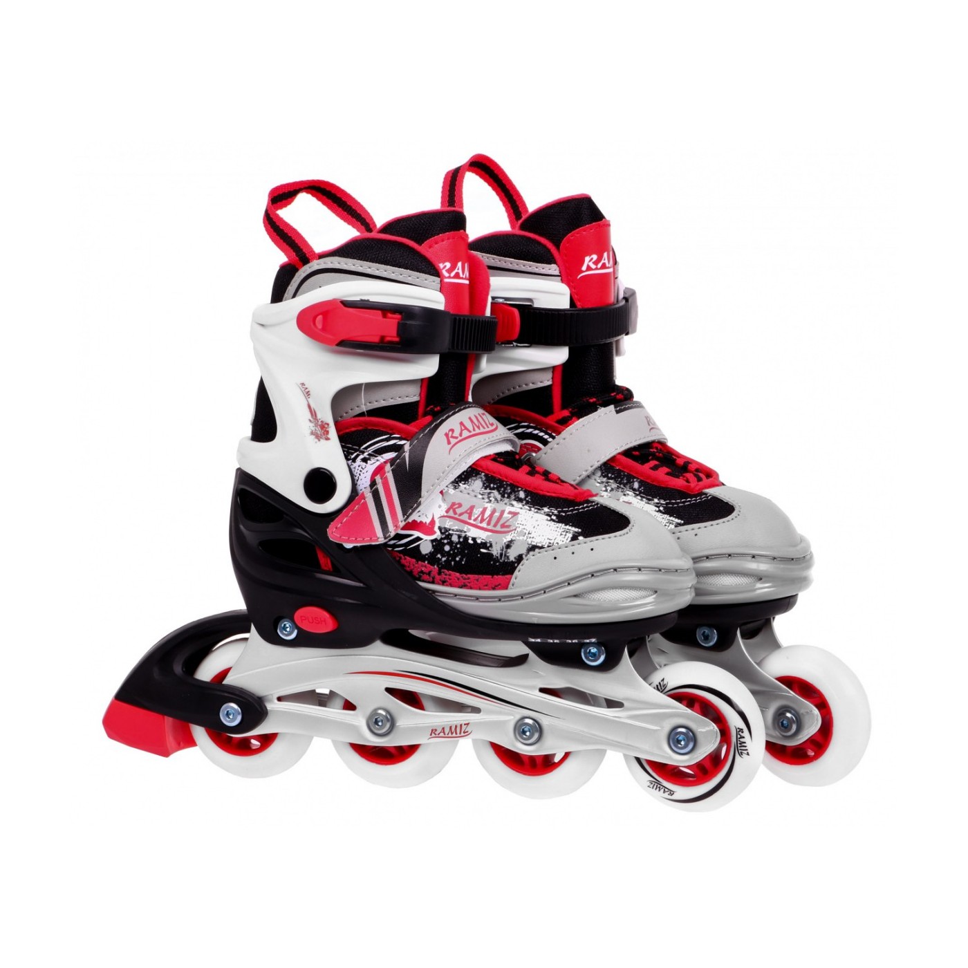 Korčule,  inlinekorčule, Sada 4v1 34-37 Červené