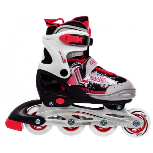 Korčule,  inlinekorčule, Sada 4v1 34-37 Červené