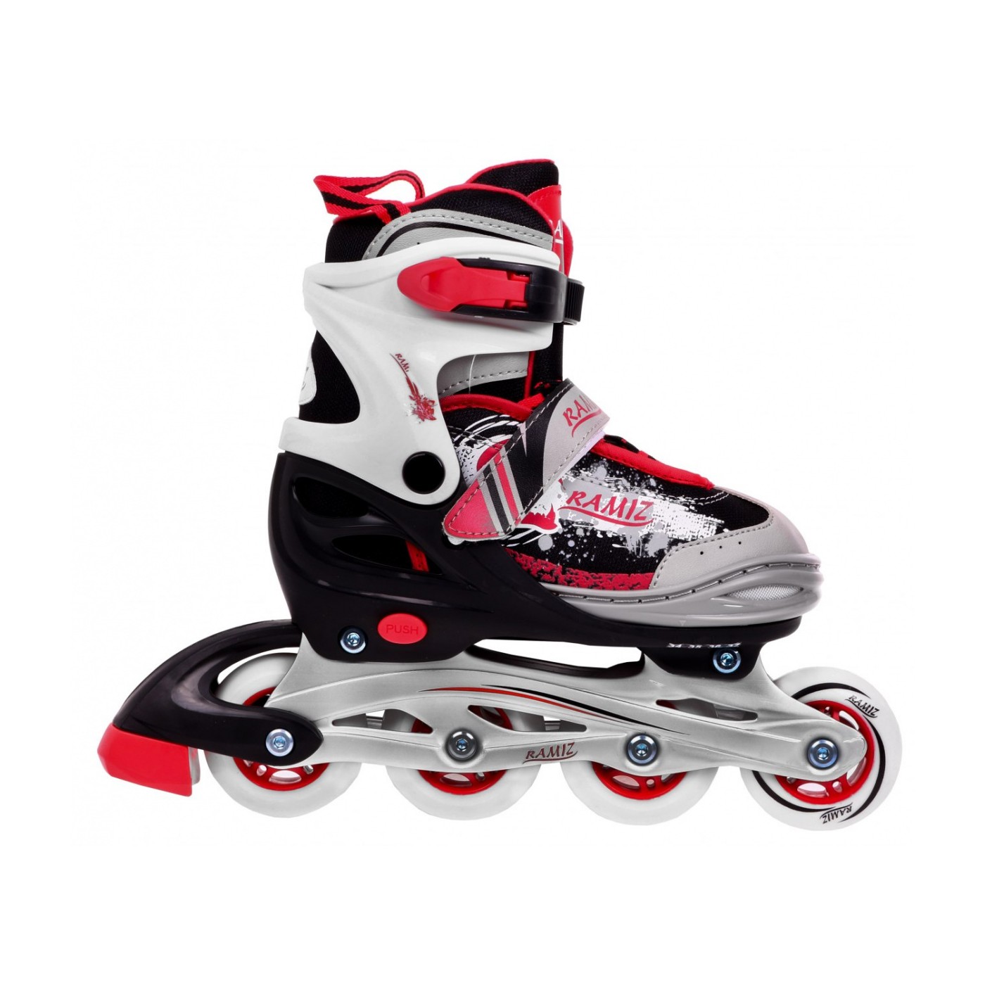 Korčule,  inlinekorčule, Sada 4v1 34-37 Červené