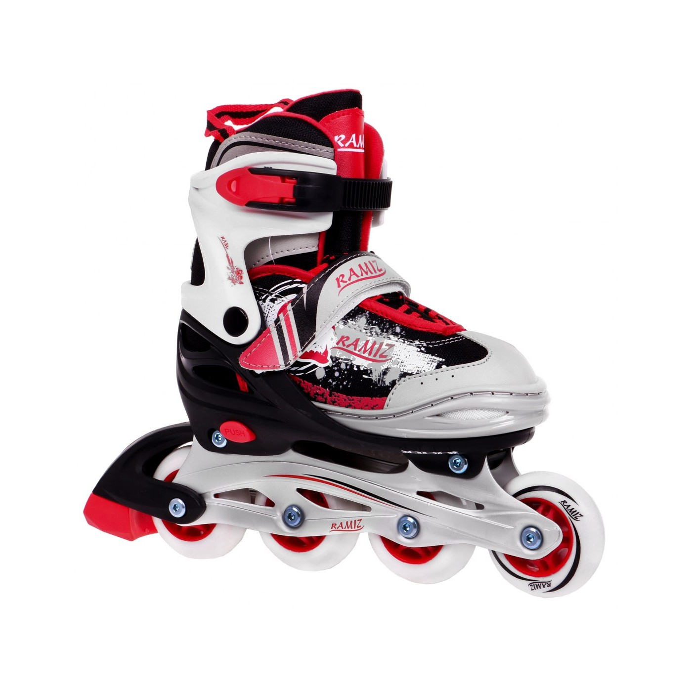 Korčule,  inlinekorčule, Sada 4v1 34-37 Červené