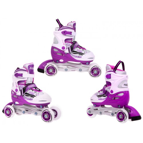 Korčule,  inline korčule, Sada 4v1 34-37 Fialové