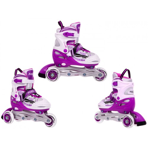 Korčule,  inline korčule, Sada 4v1 34-37 Fialové