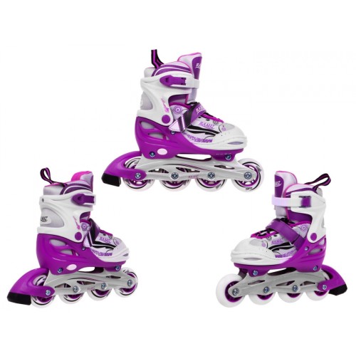 Korčule,  inline korčule, Sada 4v1 34-37 Fialové