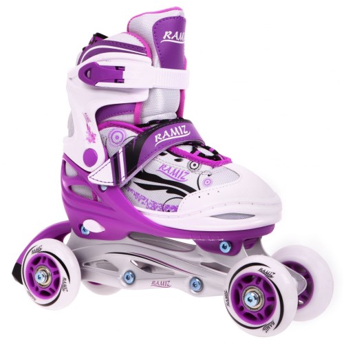Korčule,  inline korčule, Sada 4v1 34-37 Fialové