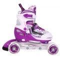 Korčule,  inline korčule, Sada 4v1 34-37 Fialové