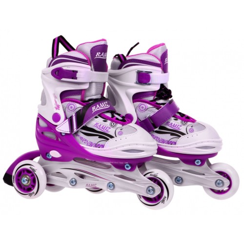 Korčule,  inline korčule, Sada 4v1 34-37 Fialové