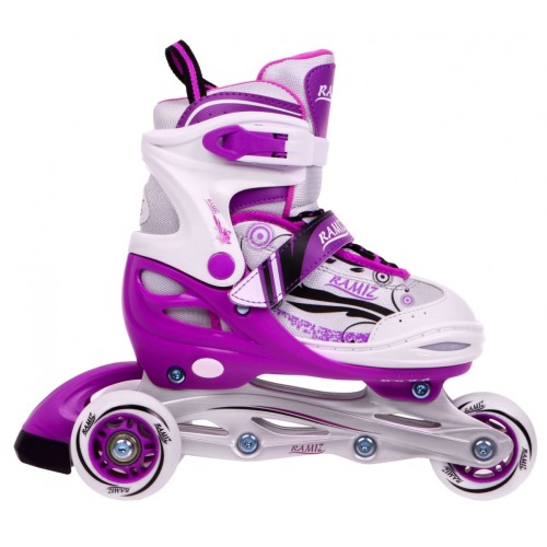 Korčule,  inline korčule, Sada 4v1 34-37 Fialové
