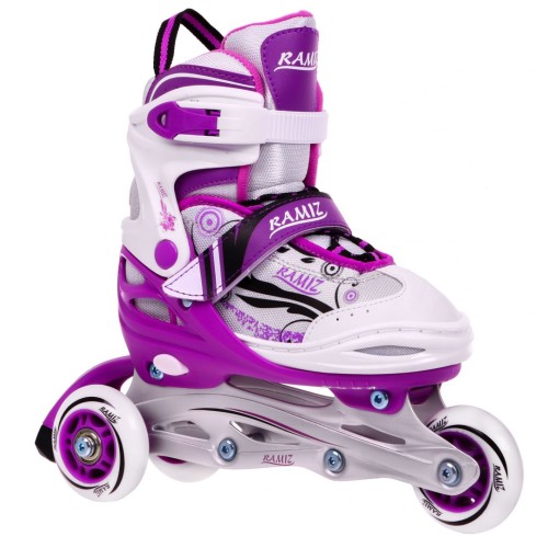 Korčule,  inline korčule, Sada 4v1 34-37 Fialové