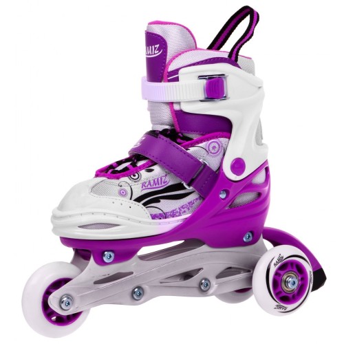 Korčule,  inline korčule, Sada 4v1 34-37 Fialové