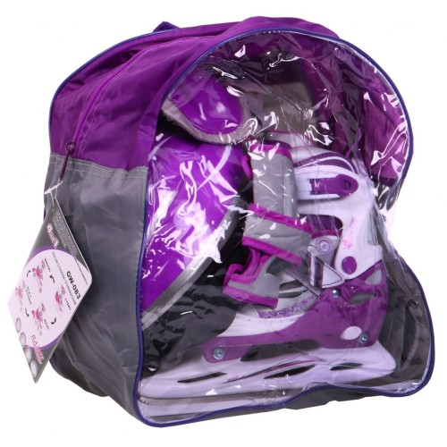 Korčule,  inline korčule, Sada 4v1 34-37 Fialové