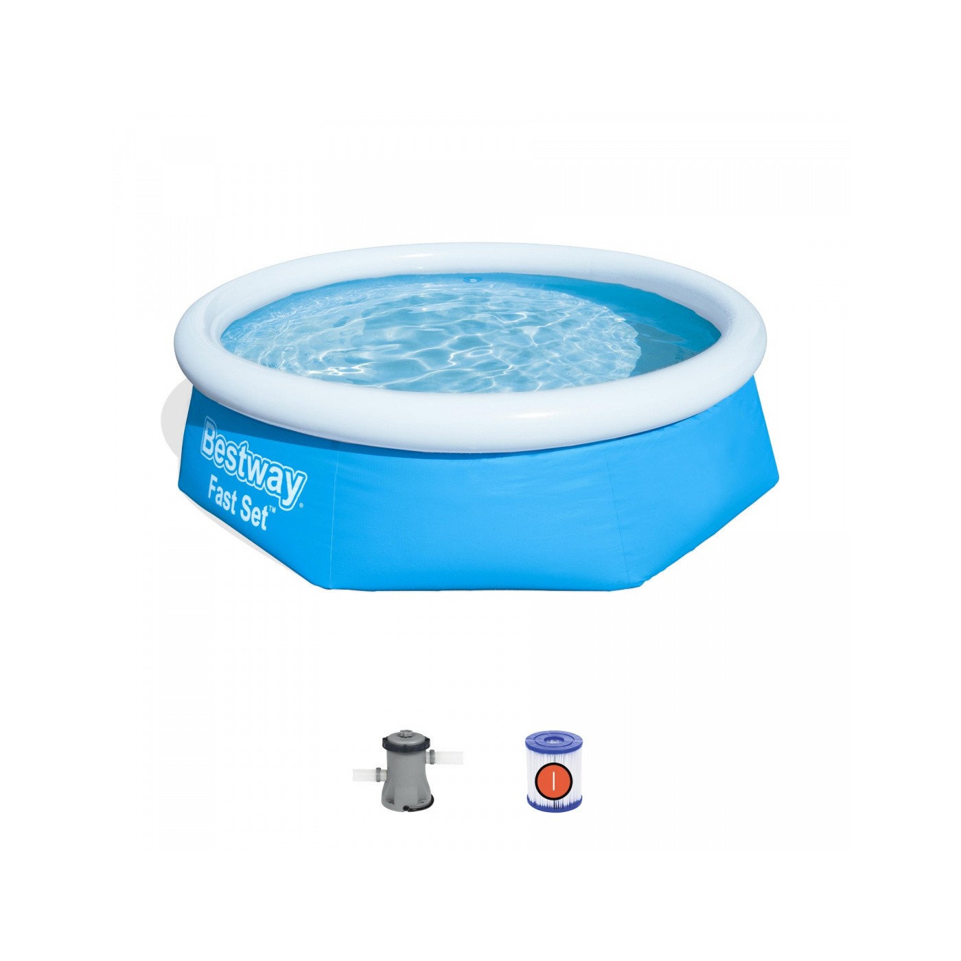 Bazén expanzný 8FT 244x66cm BESTWAY + Pumpa + Filter + Opravná záplata