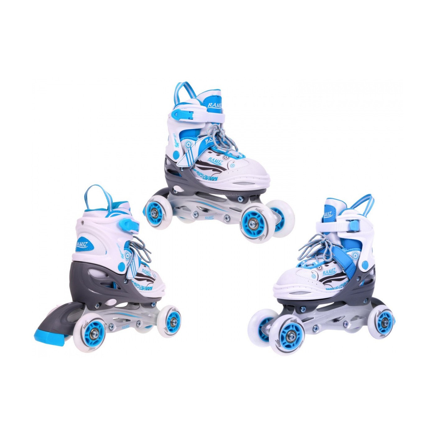 Korčule,  inline korčule, Sada 4v1 34-37 Modré