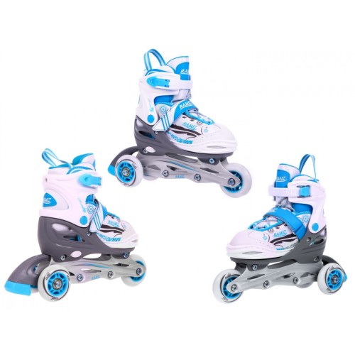 Korčule,  inline korčule, Sada 4v1 34-37 Modré
