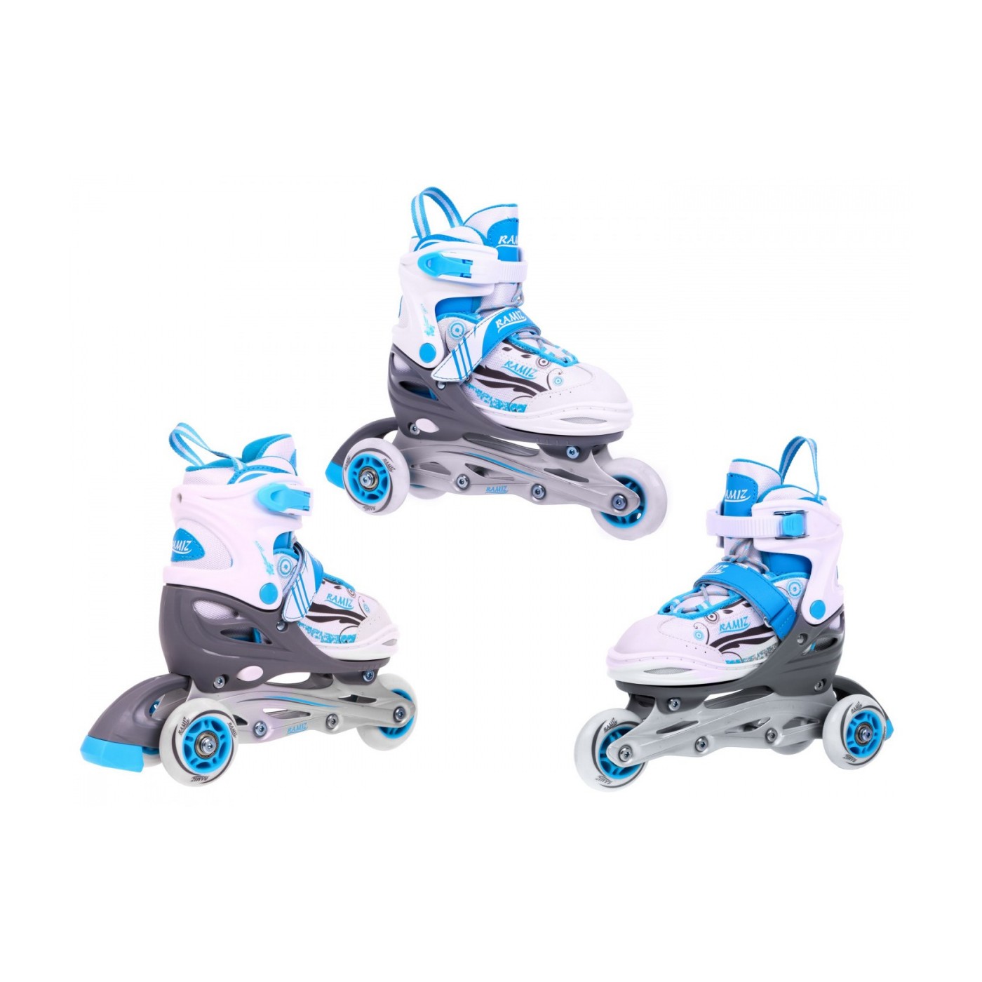 Korčule,  inline korčule, Sada 4v1 34-37 Modré