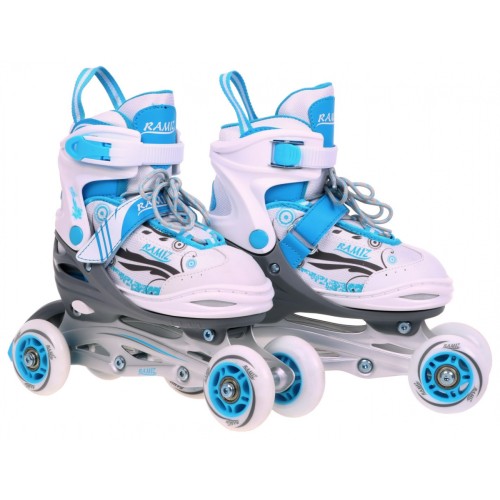 Korčule,  inline korčule, Sada 4v1 34-37 Modré