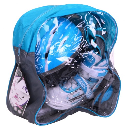 Korčule,  inline korčule, Sada 4v1 34-37 Modré