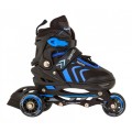 Sada 4v1 Korčule dvojradové korčule pre deti Veľkosť 34-38 Modrý