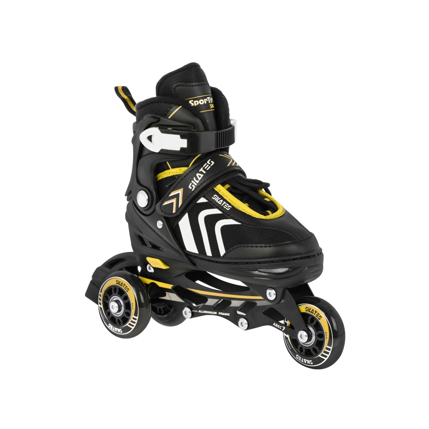 Sada 4v1 Korčule dvojradové korčule pre deti Veľkosť 39-43 Žltý