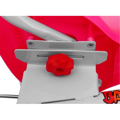 3-kolesový detský bicykel Ružový slon + zvuky + strieška + zábrana + opierka na nohy + rukoväť + úložný priestor